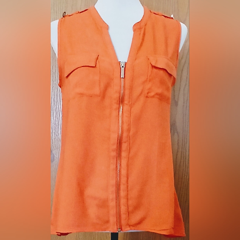 Kardashian Kollection Zip-up Sleeveless Blouse size XS